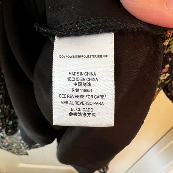 Sugarhigh Juniors Small Tiered Sheer Ditsy Floral Black Mini Dress Boho Prairie - Picture 8 of 14